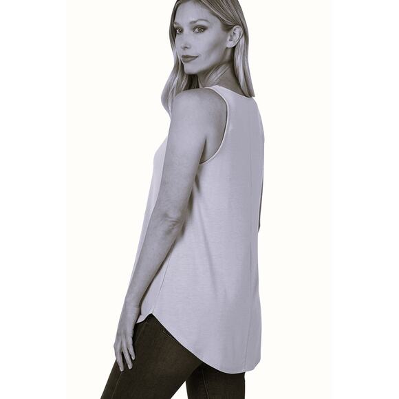 2X Eggplant Purple Scoop Neck Round Hem Tank Top Zenana Plus size comfy cool - Picture 3 of 13